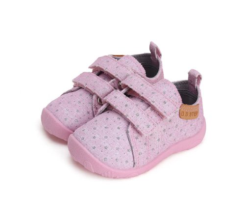 20-31 DD Step pink csillogós barefoot vászoncipő