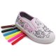 WEESTEP Unikornis cicás rózsaszín színezhető slip-on szobacipő vászoncipő AJÁNDÉK textilfilcekkel